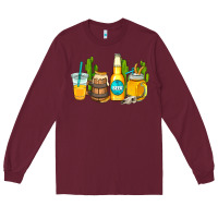 Burgundy beer coffee cups Long Sleeve Tee - AdoDesignShop
