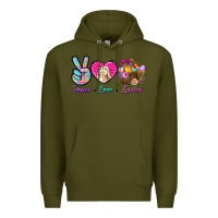Army Green Peace Love Easter Premium Hoodie - BundleAndBundleShop