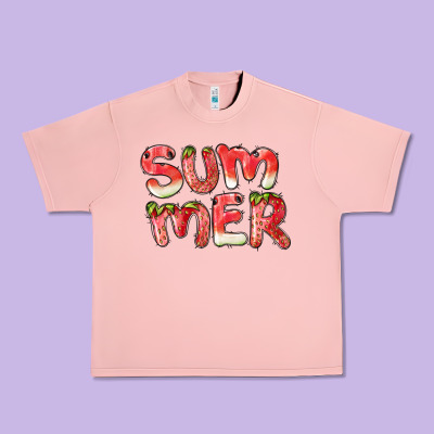 Summer Watermelon And Strawberry Urban Heavy Tee Designed By Barkaloodesign