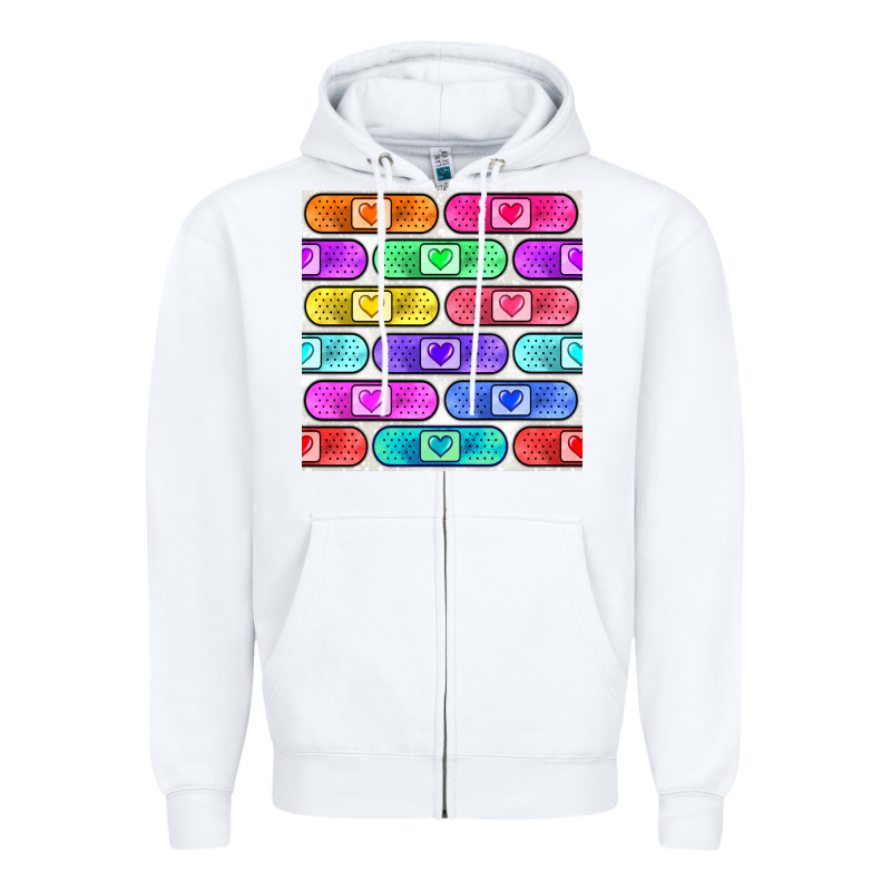 Plaster Seamless Pattern Zipper Hoodie by BundleAndBundleShop | Teevron