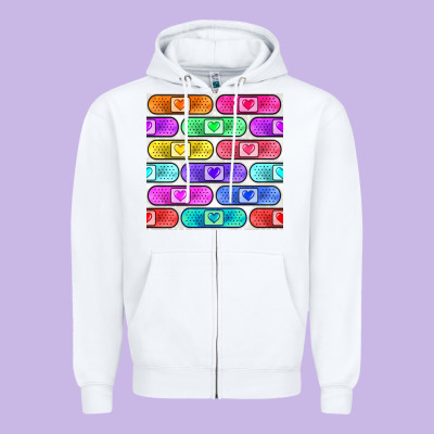 Plaster Seamless Pattern Zipper Hoodie Designed By Bundleandbundleshop
