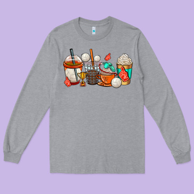 Volleyball Coffee Cups Long Sleeve Tee Designed By Adodesignshop