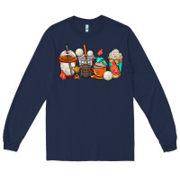 Navy volleyball coffee cups Long Sleeve Tee - AdoDesignShop