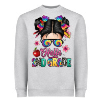 Heather Grey hello second grade kid Heavyweight Sweatshirt - texasbilliewilder