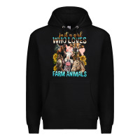 Black Just A Girl Who Loves Farm Animals Premium Hoodie - BundleAndBundleShop