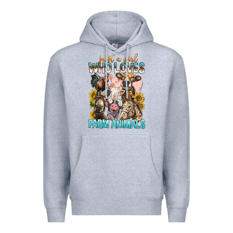 Just A Girl Who Loves Farm Animals Premium Hoodie by BundleAndBundleShop | Teevron