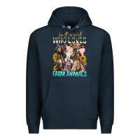 Navy Just A Girl Who Loves Farm Animals Premium Hoodie - BundleAndBundleShop