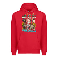 Red Just A Girl Who Loves Farm Animals Premium Hoodie - BundleAndBundleShop