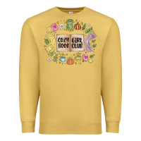 Antique Gold cozy book girl club Premium Sweatshirt - MaliasSmallBusiness