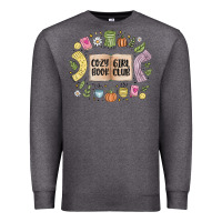 Charcoal Heather cozy book girl club Premium Sweatshirt - MaliasSmallBusiness