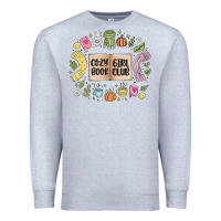 Heather Grey cozy book girl club Premium Sweatshirt - MaliasSmallBusiness