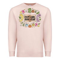 Pale Pink cozy book girl club Premium Sweatshirt - MaliasSmallBusiness