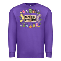 Purple cozy book girl club Premium Sweatshirt - MaliasSmallBusiness