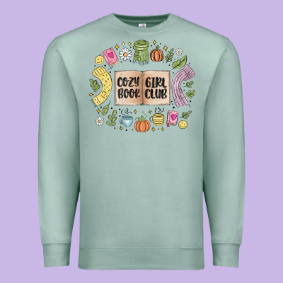 Cozy Book Girl Club Premium Sweatshirt Designed By Maliassmallbusiness
