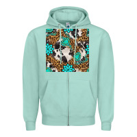 Seafoam western turquoise seamless pattern Zipper Hoodie - BundleAndBundleShop