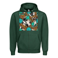 Sports Green western turquoise seamless pattern Zipper Hoodie - BundleAndBundleShop