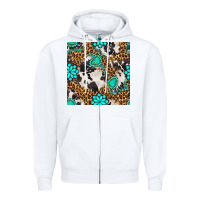White western turquoise seamless pattern Zipper Hoodie - BundleAndBundleShop