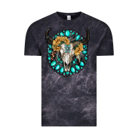 Cloud Black gamestone with bull skull Vintage Tee - RanaPortraitStore