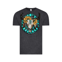 Vintage Black gamestone with bull skull Vintage Tee - RanaPortraitStore