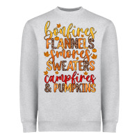 Heather Grey bonfires flannels s'mores campfires and pumpkins Heavyweight Sweatshirt - Zillion Design Studio