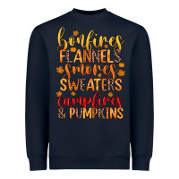 Navy bonfires flannels s'mores campfires and pumpkins Heavyweight Sweatshirt - Zillion Design Studio