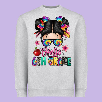 Hello Sixth Grade Kid Heavyweight Sweatshirt Designed By Texasbilliewilder