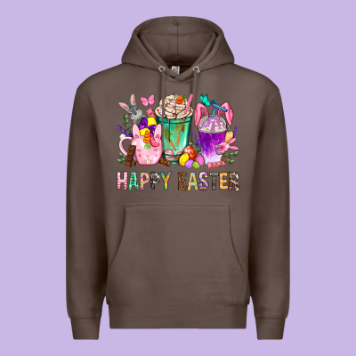 Happy Easter Coffee Cups With Bunny Premium Hoodie Designed By Bundleandbundleshop