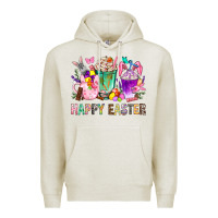 Oatmeal Heather Happy Easter Coffee Cups With Bunny Premium Hoodie - BundleAndBundleShop