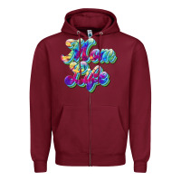Burgundy mom life Zipper Hoodie - JahusDesignShop