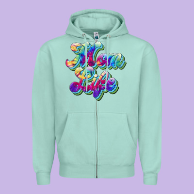 Mom Life Zipper Hoodie Designed By Jahusdesignshop