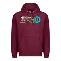 Burgundy xoxo braunvieh cow Premium Hoodie - AdoDesignShop