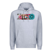 Heather Grey xoxo braunvieh cow Premium Hoodie - AdoDesignShop