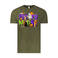 Vintage Olive Halloween Spooky Nurse Vintage Tee - texasbilliewilder