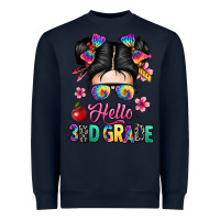 Navy hello third grade kid Heavyweight Sweatshirt - texasbilliewilder