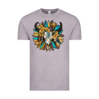 Vintage Zinc bull skull with sunflower Vintage Tee - RanaPortraitStore