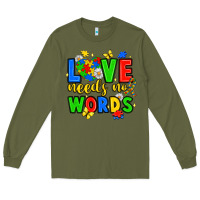 Army Green love needs no words Long Sleeve Tee - JahusDesignShop