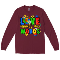 Burgundy love needs no words Long Sleeve Tee - JahusDesignShop
