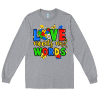 Heather Grey love needs no words Long Sleeve Tee - JahusDesignShop