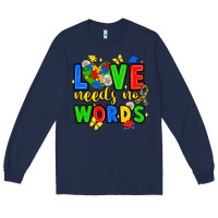 Navy love needs no words Long Sleeve Tee - JahusDesignShop