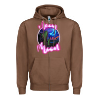 Chestnut neon moon Zipper Hoodie - JahusDesignShop