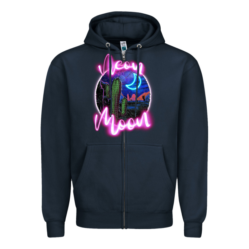 Neon Moon Zipper Hoodie by JahusDesignShop | Teevron