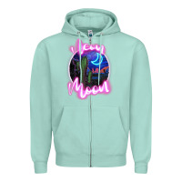 Seafoam neon moon Zipper Hoodie - JahusDesignShop