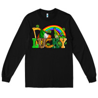 Black lucky with st patricks elements Long Sleeve Tee - AdoDesignShop