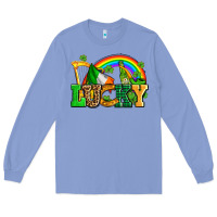 Colony Blue lucky with st patricks elements Long Sleeve Tee - AdoDesignShop