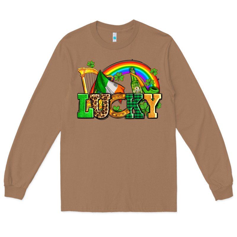 Lucky With St Patricks Elements Long Sleeve Tee by AdoDesignShop | Teevron