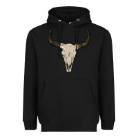 Black cow skul Heavyweight Hoodie - MaliasSmallBusiness