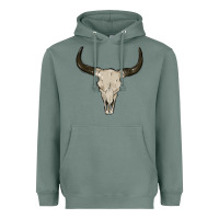 Sage cow skul Heavyweight Hoodie - MaliasSmallBusiness