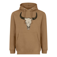 Toasted Coconut cow skul Heavyweight Hoodie - MaliasSmallBusiness