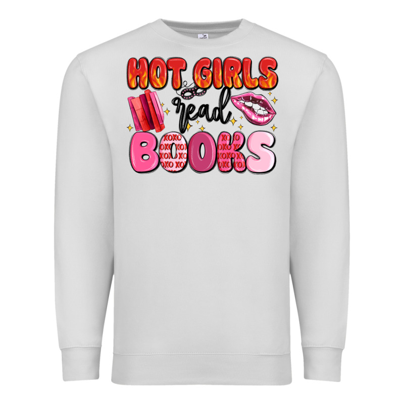 Hot Girls Read Books Premium Sweatshirt by MaliasSmallBusiness | Teevron