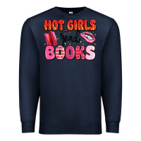 Navy hot girls read books Premium Sweatshirt - MaliasSmallBusiness